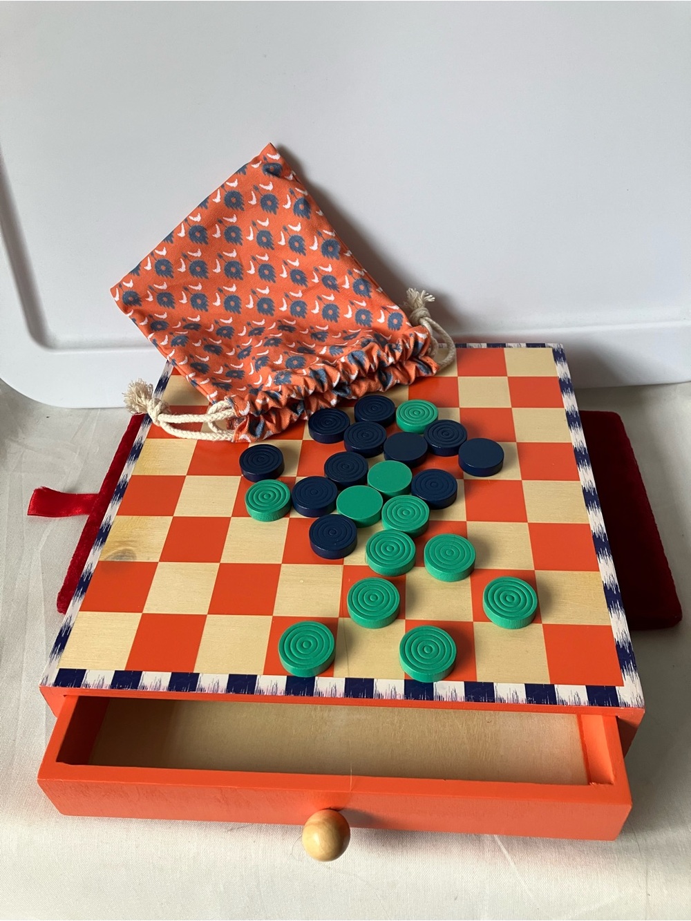 Anthropologie The Pencil & Paper Co. "Make Time to Play" Checkers Game AS IS